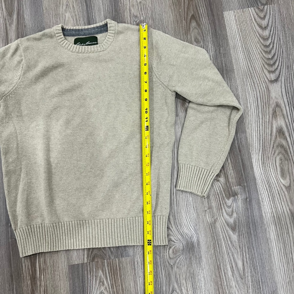 Eddie Bauer Mens Beige Tan Crewneck Knit Sweater Size M Long Sleeve Casual - Picture 4 of 6